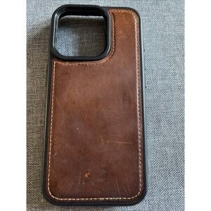 BLACKBROOK Carter Full Grain Brown Leather iPhone 15 Pro Case